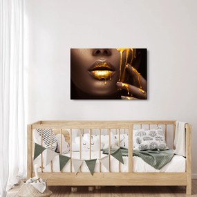 Tablou - Femeie cu buze aurii (90x60 cm)