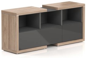 Dulap jos Lineart 191,2 x 50 x 83,5 cm, ulm deschis / antracit
