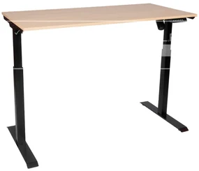 Birou reglabil electric TerrA3 s BLACK - profil pătrat , 1 motor, cadrul negru (Dimensiune blat: 90x60 cm, Culoare blat: Stejar negru 18mm)
