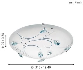 Eglo 95689 - LED Plafoniera SORRENTA 1 LED/16W/230V