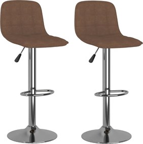 vidaXL Scaune de bar, 2 buc., maro, material textil