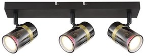 Plafoniera 3L design industrial Trabby negru