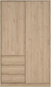 Șifonier în culoare naturală cu aspect de lemn de stejar cu ușă glisantă 119x200x60 cm Naia – Tvilum