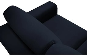 Canapea albastru-închis extensibilă, cu spațiu de depozitare cu tapițerie din catifea 235 cm Kyoto – Cosmopolitan Design