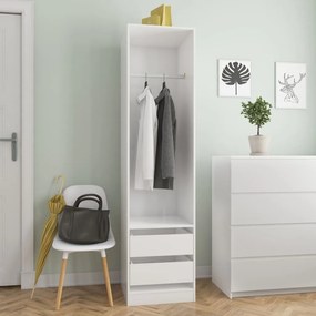 vidaXL Șifonier cu sertare alb extralucios 50x50x200 cm lemn prelucrat