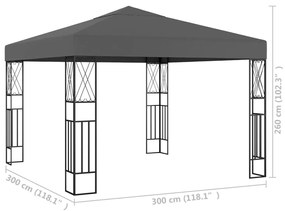 Pavilion, antracit, 3 x 3, material textil Antracit, 3 x 3 m