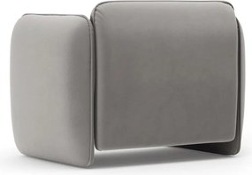 Fotoliu gri închis cu tapițerie din catifea Georgia – Micadoni