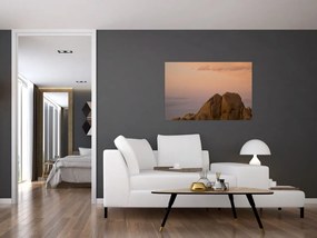 Tablou cuu apus de soare în stânci (90x60 cm)