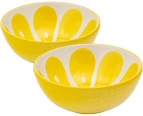 Altom Set de boluri ceramice Tropicana lămâie 12,5cm, 2 buc.