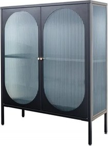 Vitrina moderna din metal si sticla Paris 110cm negru