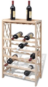 vidaXL Suport pentru 25 de sticle de vin, lemn masiv de brad