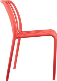 Scaun de dining roșu deschis din plastic Glee – Leitmotiv