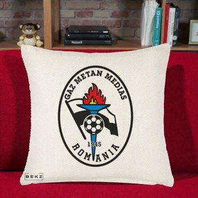 Perna Personalizata Gaz Metan Medias 1945 Fotbal, 40x40 cm, Crem Reliefat, Husa Detasabila, Perna Inclusa, BEKZ®