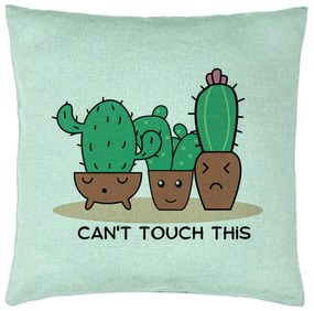 Perna Decorativa, Model Cactus Can't Touch This, 40x40 cm, Verde Menta, Husa Detasabila, Burduf