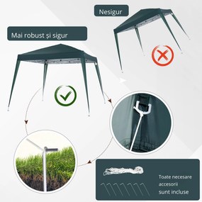 Foisor Pliabil de Gradina Outsunny, in Oțel și poliester, Verde 3x3m | Aosom RO