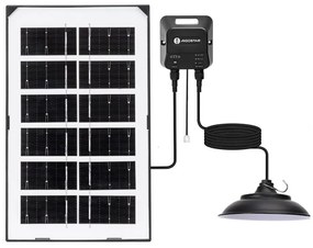 Lustră LED solară Aigostar LED/35W/12V 3000 mAh 6500K d. 15 cm