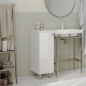 Corp Baie Zaria, 1 Usa, Alb lucios/Alb, MDF, L 30 x l 35 x H 85 cm