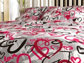Lenjerie de pat din bumbac gri STREET LOVE Dimensiune lenjerie de pat: 70 x 90 cm | 140 x 200 cm