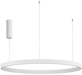 Lustra LED design circular cu iluminat sus si jos ELOWEN alb, diametru 98cm