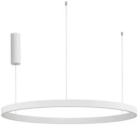Lustra LED design circular cu iluminat sus si jos ELOWEN alb, diametru 98cm