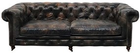 Canapea premium, Chesterfield, 3 locuri, piele naturala, St. James