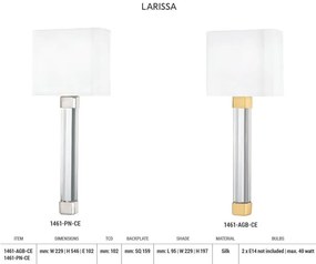 Veioza, lampa de masa, design modern LARISSA nichel lustruit