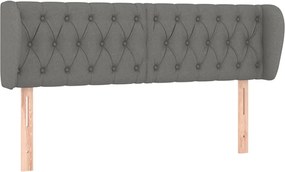 vidaXL Tăblie de pat cu aripioare gri închis 163x23x78/88 cm textil