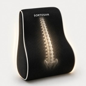 Perna lombara memory foam cu curele ORTO SPINAL, Negru