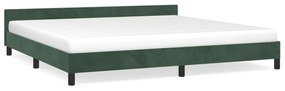 347594 vidaXL Cadru de pat cu tăblie, verde închis, 200x200 cm, catifea