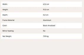 Oglinda decorativa design modern CARLO negru 61x90cm