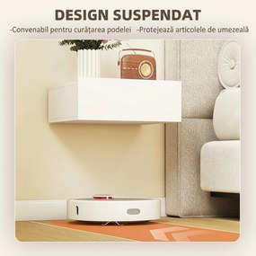HOMCOM Set de 2 Noptiere Suspendate pentru Dormitor cu Sertar, 40x30x15 cm, Alb | Aosom Romania