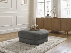 Taburet gri închis cu tapițerie din țesătură bouclé Leonore – Bobochic Paris