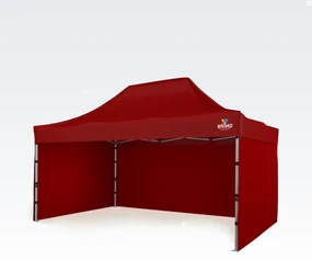 Cort pliabil 3x4,5m - cu 3 pereți - Roșu