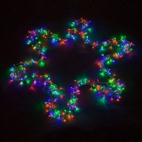 Iluminat LED de Crăciun-60m,600 LED-uri,colorat, cablu verde