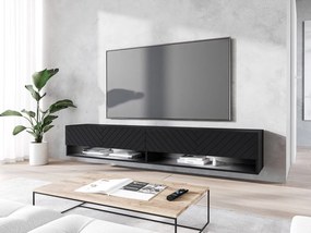 Dulap TV de perete Adenuk 140 MDF (Negru grafit +  Negru) (cu iluminat LED RGB). 1106328
