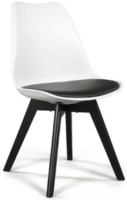 Scaune de sufragerie 4buc alb-negru stil scandinav Dark-Basic