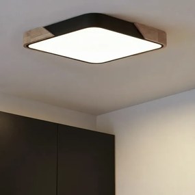 Brilagi - Lampă LED dimabilă PILANA LED/60W/230V stejar/negru 56x56 cm + telecomandă