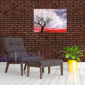 Tablou cu pomul roșu (70x50 cm)