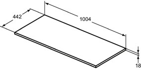 Blat pentru mobilier baie Ideal Standard Connect Air 100 cm, gri deschis lucios 1000 mm