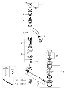 GROHE 23591001 - Baterie pentru lavoar ESSENCE, mărimea S, crom lucios