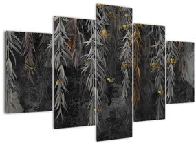 Tablou - Crenguțe de salcie, fundal negru (150x105 cm)