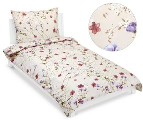 Lenjerie de pat din bumbac Bellatex Flori bej,140 x 200 cm, 70 x 90 cm