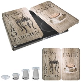 Set 2 protecții din sticlă pentru aragaz Wenko Bistrot, 52 x 30 cm