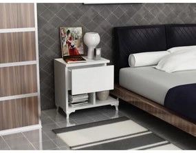 Noptieră CAST 46,8x46,8 cm albă