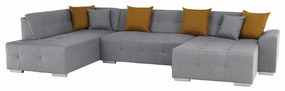 Canapea, gri/muştar, model stânga, BELLIS U