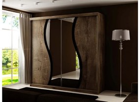 Expedo Dulap dormitor cu oglindă TALIA 9, 200x200x62, cenușă închisă