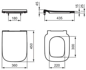 Capac WC soft close slim alb lucios Ideal Standard i.life A, T481301