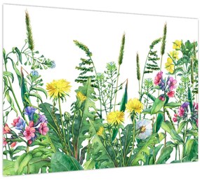 Tablou - Flori de pajiște pictate (70x50 cm)