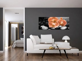 Tablou - Orhidee portocalii (120x50 cm)