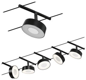 SET 5x lustră pe cablu Paulmann 94479 LED/5W CIRCLE 230V negru